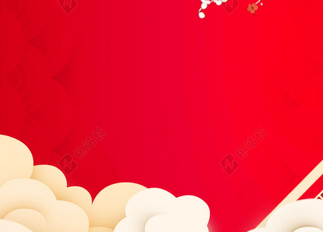 中国风灯笼边框2019猪年新年小年海报红色喜庆背景素材