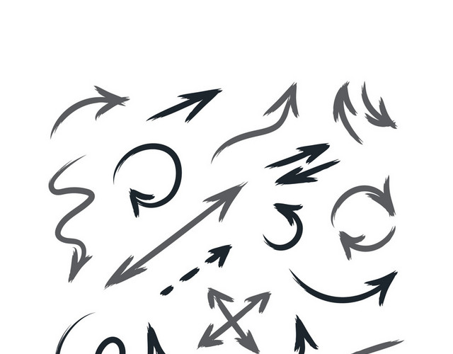 毛笔简约箭头
