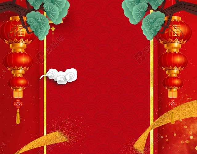 喜庆红色背景2019新年猪年邀请函背景素材