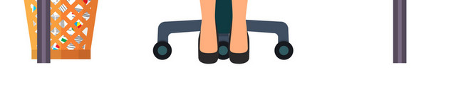 电脑办公女士插画素材