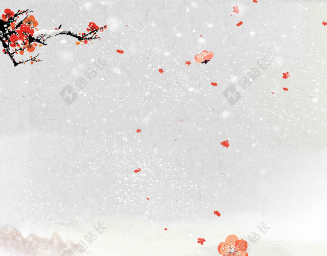 手绘卡通雪人插画小寒大寒冬季海报背景素材