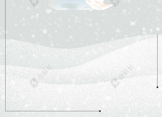 手绘卡通小孩堆雪人小寒大寒冬天冬季海报背景素材