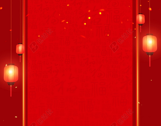 金猪纳福红色喜庆2019新年猪年开门红海报背景