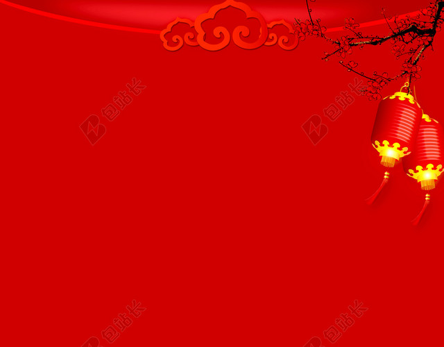 年年有余红色喜庆2019新年猪年开门红海报背景