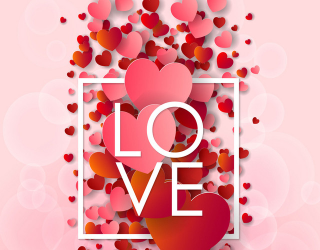 可爱浪漫爱心LOVE情人节