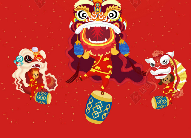 万事如意红色喜庆2019新年猪年开门红海报背景
