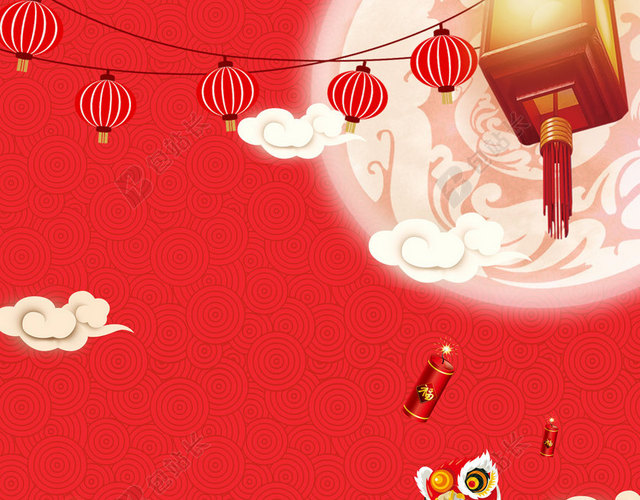 红色喜庆火车炮竹白云2019新年猪年春运海报背景