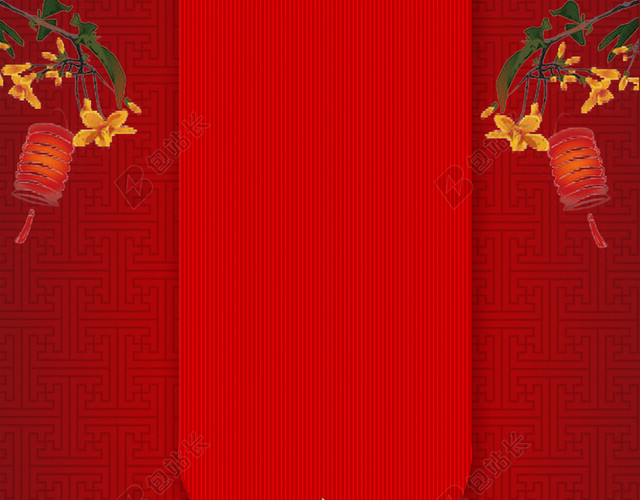 鸿运当头红色喜庆2019新年猪年开门红海报背景