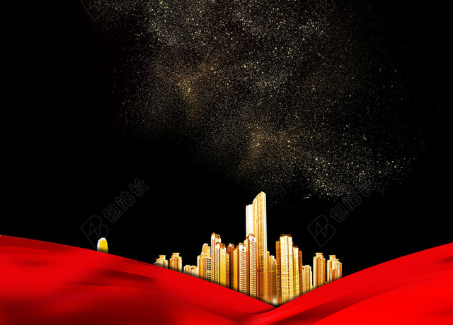星空炫丽周年庆典黑色海报背景