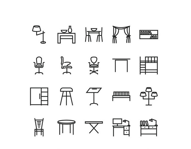 家具图标 矢量素材