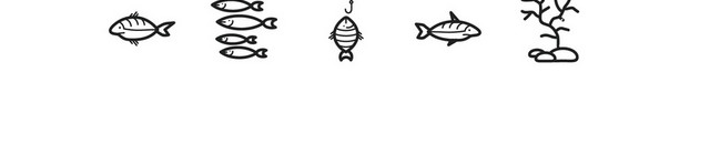 海洋航行海洋生物卡通矢量图标