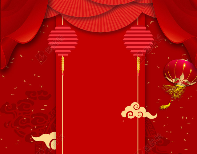 生意兴隆红色喜庆开工大吉2019新年猪年海报背景