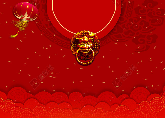 生意兴隆红色喜庆开工大吉2019新年猪年海报背景