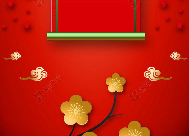 大吉大利红色喜庆开工大吉2019新年猪年海报背景