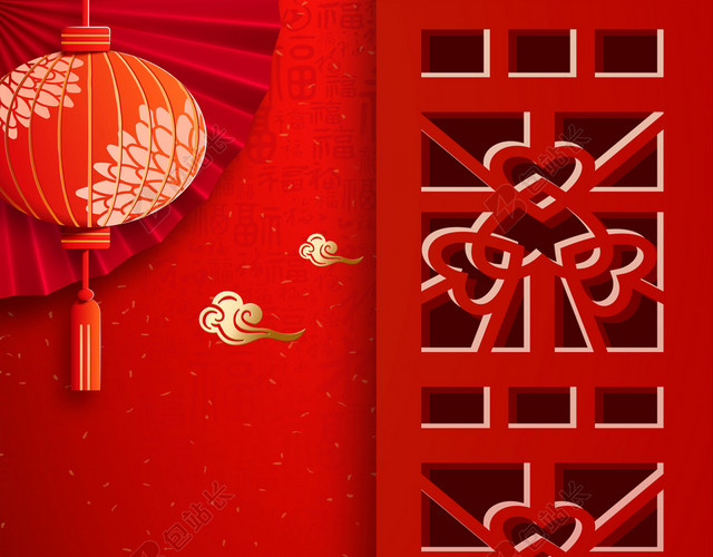 吉祥如意红色喜庆开工大吉2019新年猪年海报背景