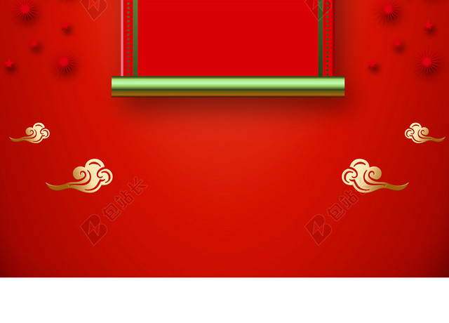 中国风祥云炮竹边框2019开工大吉开业大吉新年猪年海报背景