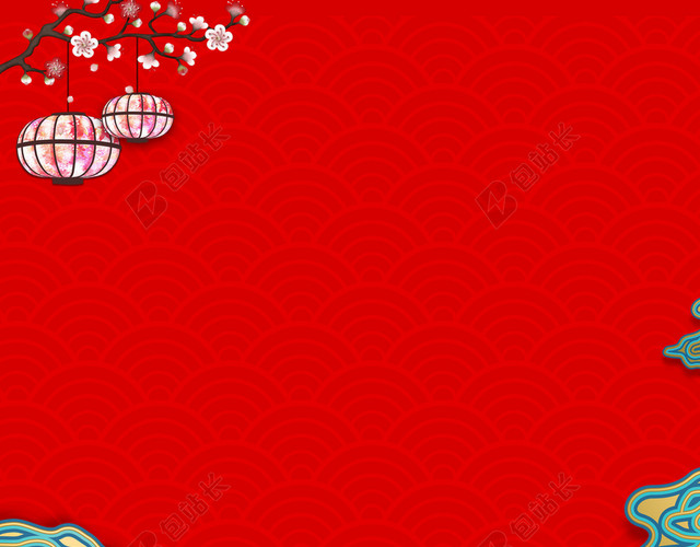 红色简约2019传统节日二月二龙抬头海报背景