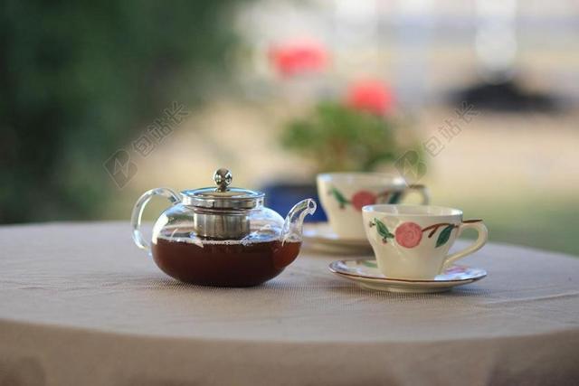 餐饮唯美草本植物泡茶背景图片