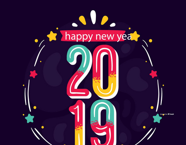 彩色字体2019数字素材