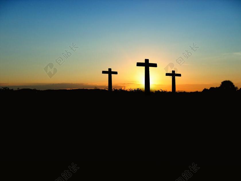 唯美希尔十字架背景图片