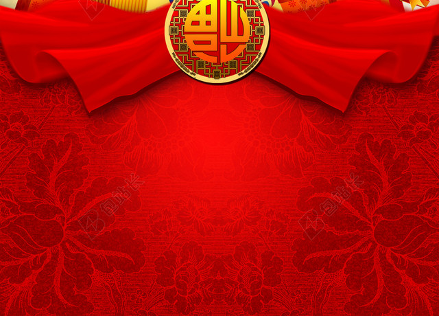 年末促销红色背景2019灯笼猪年喜庆春节海报新年背景