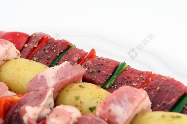 餐饮唯美土豆烤肉背景图片