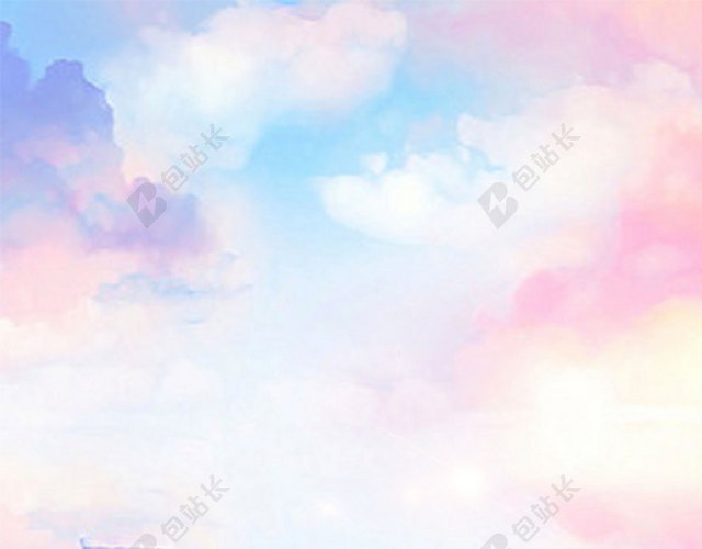彩色云朵人物狂欢励志海报背景