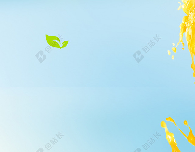 蓝色背景创意果汁水果海报宣传图