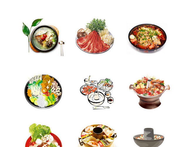 美味美食火锅素材
