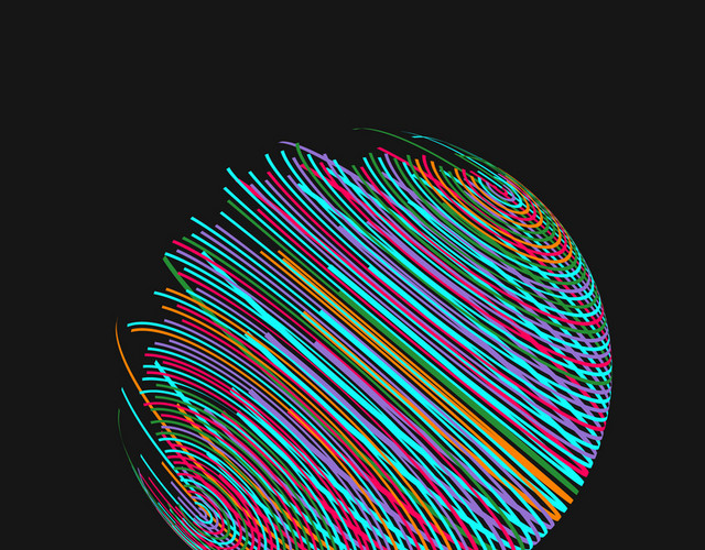 多彩线条球体边框