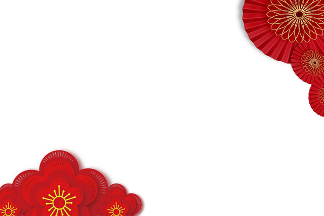 边框喜庆红花边框装饰