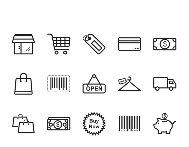 简约线稿SHOPPING购物图标