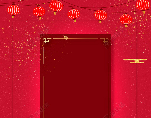 吃年夜饭2019新年猪年新年贺卡放假通知放假公告背景海报红色喜庆