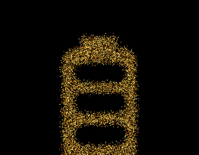 金色闪烁手机电量图标