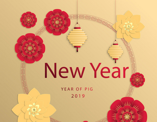 新年2019唯美花卉新年素材