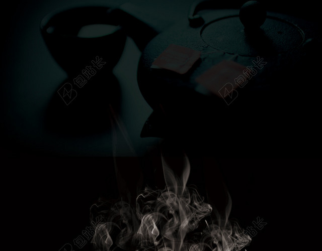 中国风奶茶饮品促销海报黑色背景