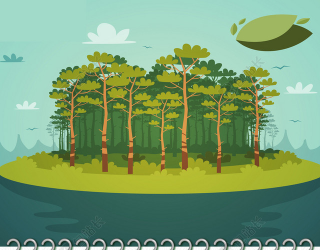日历树林312植树节绿色环保海报背景