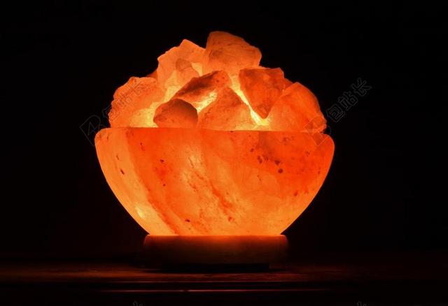 光 小夜灯 盐结晶 水晶盐灯 晶体 石 橙色 健康 矿产