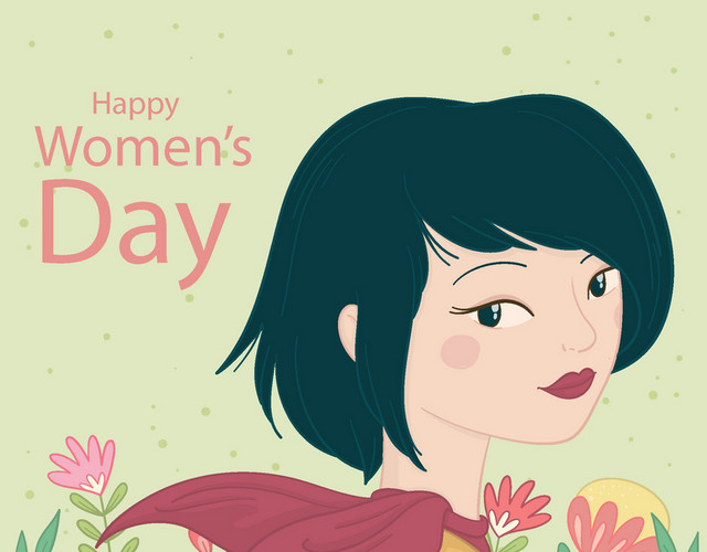 妇女节女生节插画素材