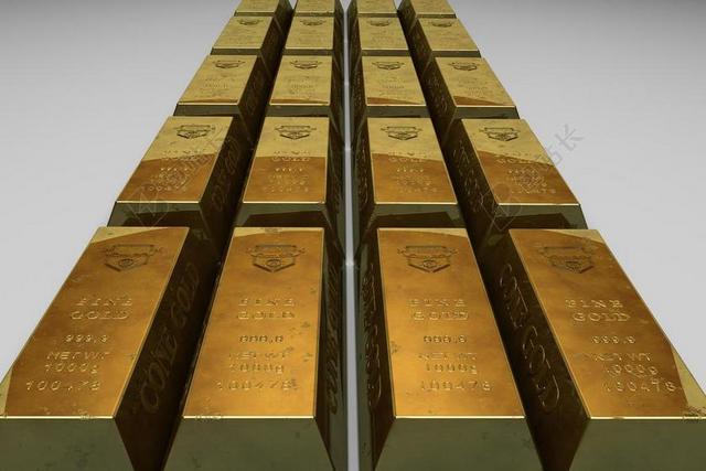金色金融纹理整齐的金砖背景图片