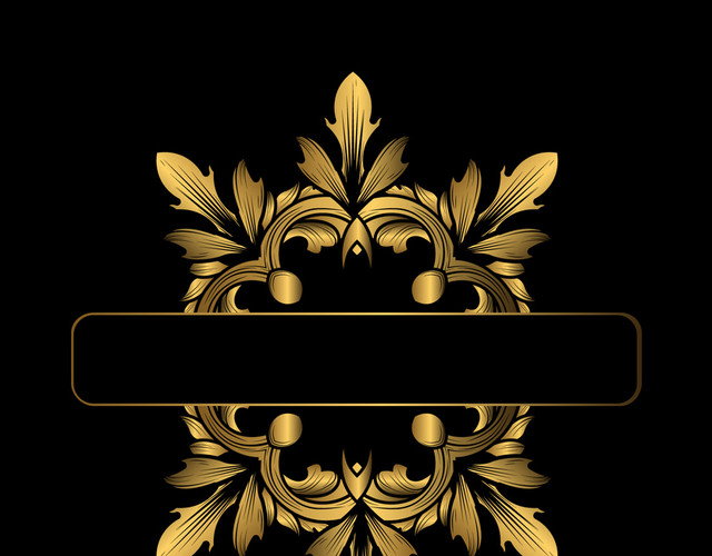 金色花纹奢华图标