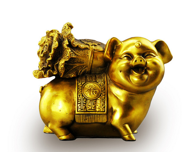 金色福字小猪