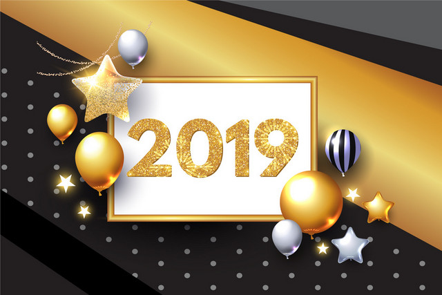 金色2019新年插图
