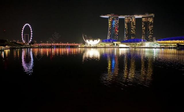 旅游自然新加波夜景背景图片
