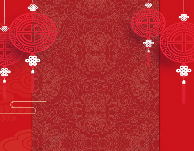 喜庆红色纹理2019猪年剪纸小猪小年新年节日吉祥背景