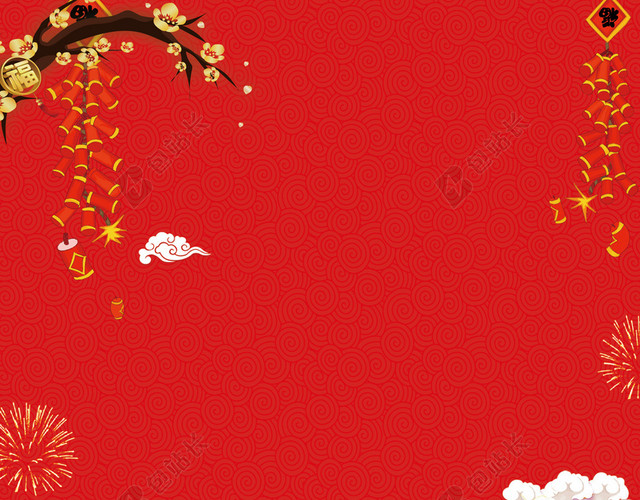 松树喜迎新年2019猪年小年喜庆新年节日吉祥喜庆背景