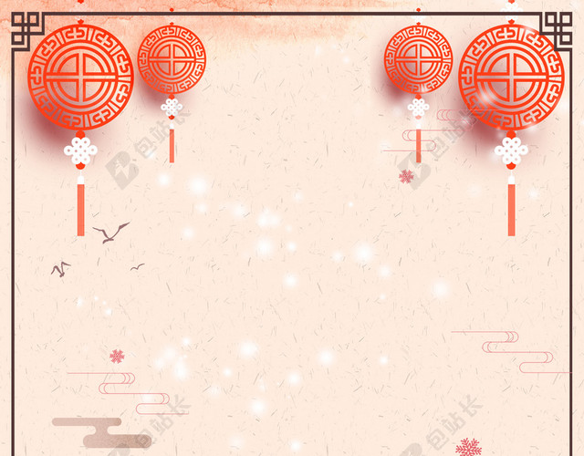 中国传统2019猪年贴窗花小年新年节日吉祥背景