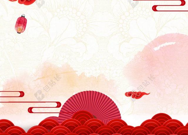 喜庆灯笼2019猪年小年新年节日吉祥水彩喜庆背景