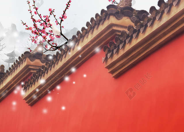 中国风白色大寒冬天冬季二十四气节节日海报背景