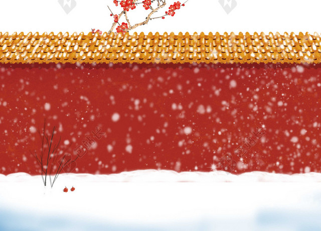 复古白色大寒冬天冬季二十四气节节日海报背景